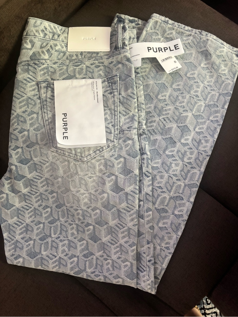 PURPLE Jeans Jacquard Denim Pants in Light Blue P011’s